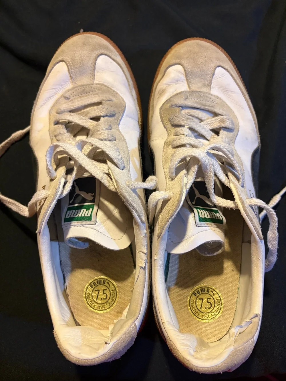 Puma White & Tan Classic Sneakers